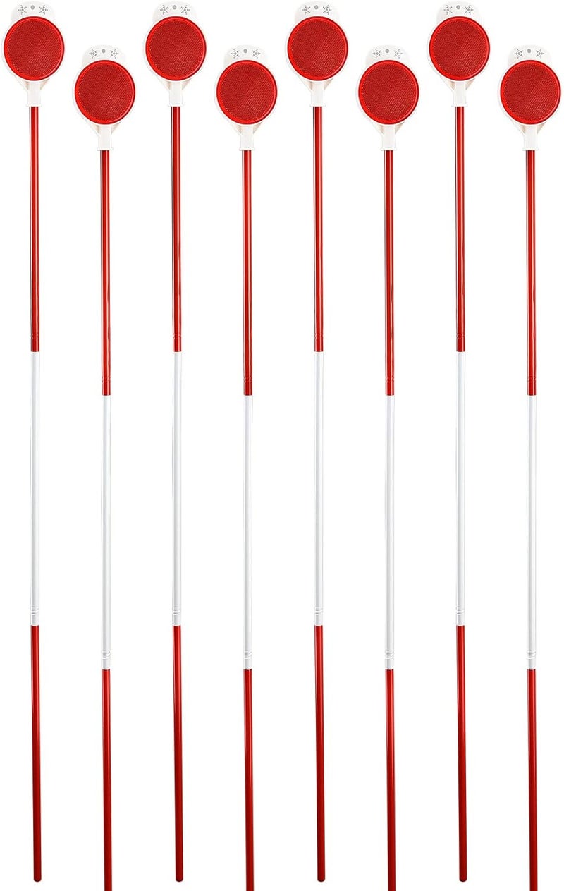 PoPoHoser Driveway Markers Reflectors, 48 Inch Reflective Driveway Markers for Snow Plowing - Metal Snow Stakes Double Sided (Pack of 8) - Image 1